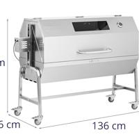Speenvarkengrill - met motor - 40 kg - lengte grillspit: 138 cm - RVS - windbescherming - Royal Catering - thumbnail