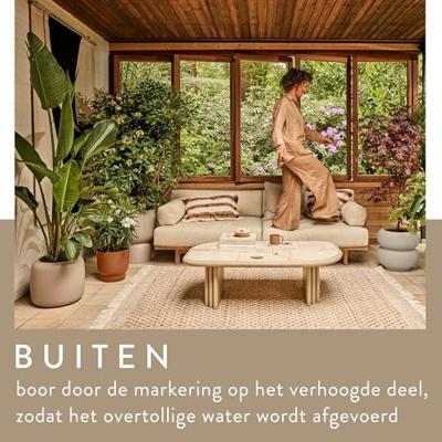 Elho Amber Beads Medium 40 - Balanced beige - L 39 x B x H 48 cm - Binnen en Buiten - 100% gerecycled