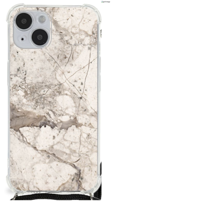 iPhone 14 Plus Anti-Shock Hoesje Marmer Beige iPhone 14 Plus Anti-Shock Hoesje Marmer Beige