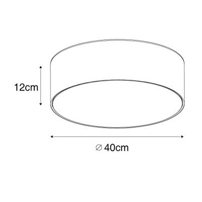 QAZQA Moderne plafondlamp grijs 40 cm met gouden binnenkant - Drum