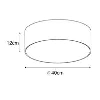 QAZQA Moderne plafondlamp grijs 40 cm met gouden binnenkant - Drum - thumbnail