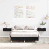 Bedframe Zwart eiken 135 x 190 cm Bewerkt hout - thumbnail