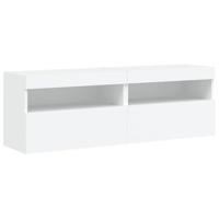 Tv-wandmeubels met LED-verlichting 2 st 60x30x40 cm wit - thumbnail