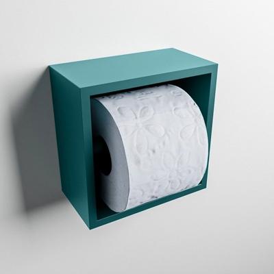 MONDIAZ Easy Toiletrolhouder CUBE 160 solid surface 16x8,6cm kleur Smag. Geschikt voor op en inbouw.