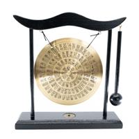 Feng Shui Tafelgong met Symbolen en Zwart Frame (20 cm) - thumbnail