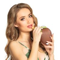 Kokosnoot drinkbeker met rietje - thumbnail