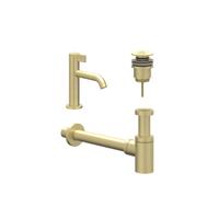 IVY Fonteinset - opbouw - laag - always open plug - Geborsteld mat goud PVD 6901414 - thumbnail