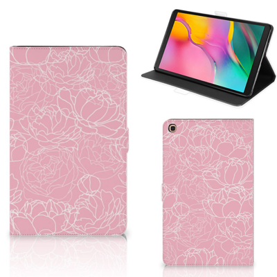 Samsung Galaxy Tab A 10.1 (2019) Tablet Cover White Flowers