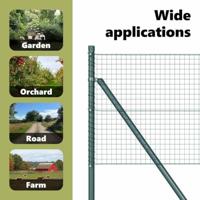 VidaXL Afrasteringspaal groen 10 x 0,5 m (25 x 25 mm gaas) staal - thumbnail