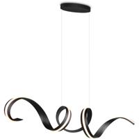 LED Hanglamp - Cinque Cisenna - 1 Lichtpunt van 80 Watt - Dimbaar - Aanpasbare Lichtkleur - Hoogte Aanpasbaar - Mat Zwart - Metaal - thumbnail