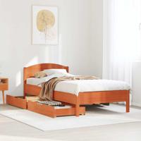 Bedframe zonder matras massief grenenhout wasbruin 90x190 cm - thumbnail