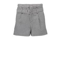 Geisha regular fit short met pied-de-poule zwart/wit - thumbnail