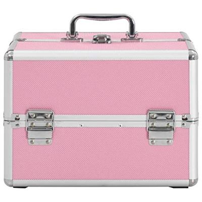 VidaXL Make-up koffer 22x30x21 cm aluminium roze VidaXL Make-up koffer 22x30x21 cm aluminium roze