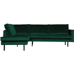 WOOOD Hoekbank 'Rodeo' Links, Velvet, kleur Green Forest