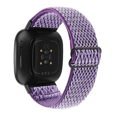 Fitbit Versa 3/4 & Sense 1/2 Nylon loop bandje - Paars Fitbit Versa 3/4 & Sense 1/2 Nylon loop bandje - Paars