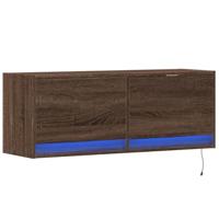 Tv-wandmeubel met LED-verlichting 100x31x35 cm bruin eikenkleur - thumbnail