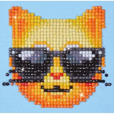 Diamond Dotz diamond painting cool cat 10x10 cm