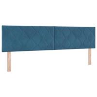 Boxspringbed met Matras Zwart 100x200 cm Fluweel Donkerblauw - thumbnail