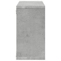 Wandkast 100x16x30 cm bewerkt hout betongrijs - thumbnail
