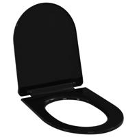 VidaXL Toiletbril soft-close met quick-release ontwerp zwart - thumbnail