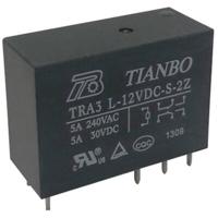 Tianbo Electronics TRA3 L-12VDC-S-2Z Printrelais 12 V/DC 8 A 2x wisselcontact 1 stuk(s) - thumbnail