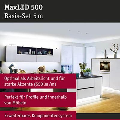 Paulmann MaxLED 500 70605 LED-strip basisset Met connector (male) 24 V 5 m Daglichtwit 1 stuk(s) Paulmann MaxLED 500 70605 LED-strip basisset Met connector (male) 24 V 5 m Daglichtwit 1 stuk(s)