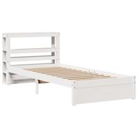 Bedframe met hoofdeinde zonder matras 90x200 cm wit - thumbnail