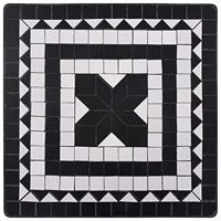 Bistrotafel mozaek 60 cm keramiek zwart en wit - thumbnail