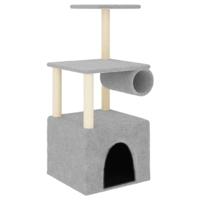 vidaXL Kattenmeubel met sisal krabpalen 109,5 cm lichtgrijs, kattenpaal, kattenboom, kattenkrabpaal, kattenhuis, kattenmeubel, kattenpalen - thumbnail