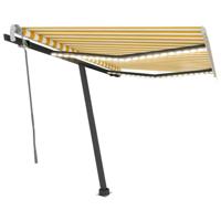 Luifel handmatig uittrekbaar met LED 350x250 cm geel en wit - thumbnail