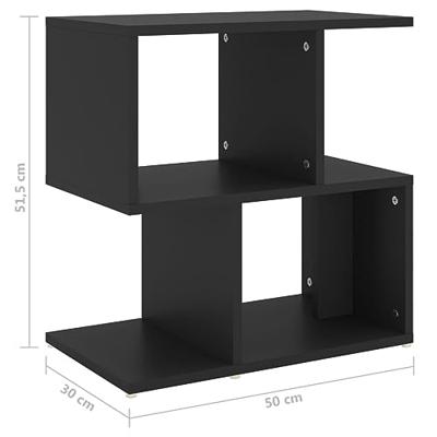 VidaXL Nachtkastje 50x30x51,5 cm bewerkt hout zwart