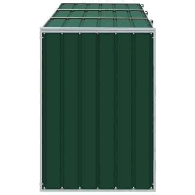 Containerberging voor 3 containers 216x81x115 cm staal groen Containerberging voor 3 containers 216x81x115 cm staal groen