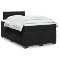 Boxspring met matras fluweel zwart 120x200 cm - thumbnail
