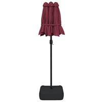VidaXL Parasol dubbel dak met led 316x240 cm bordeauxrood - thumbnail