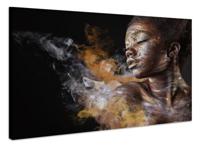 Schilderij - Vrouw in Goud en Zilver, Premium Print, Eyecatcher