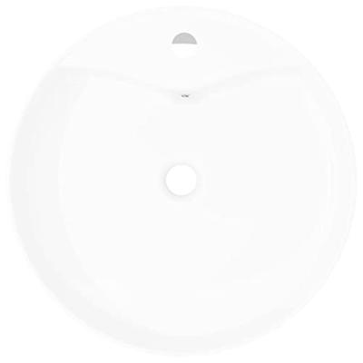 VidaXL Wasbak met overloop, keramiek, rond, wit