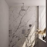 Brauer Chrome Carving Thermostatische Regendoucheset Inbouw - Hoofddouche 20 cm - 3 Weg - Handdouche 3 Standen - Doucheslang - Wandaansluitbocht - Chroom - thumbnail