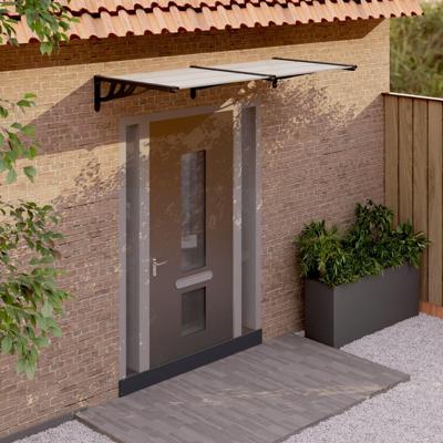Deurluifel 199x90 cm polycarbonaat zwart en transparant