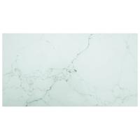 Tafelblad 120x65 cm 8 mm gehard glas met marmeren design wit - thumbnail