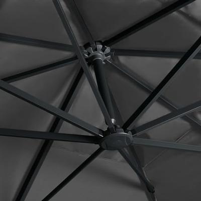VidaXL Zweefparasol met led en aluminium paal 400x300 cm antraciet