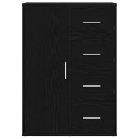 Dressoir met lade Zwart Eiken 60 x 31 x 84 cm Bewerkt hout - thumbnail