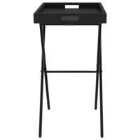 Dienbladtafel inklapbaar 65x40x75 cm poly rattan zwart - thumbnail