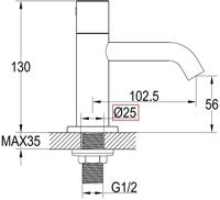 Ben Lavion fonteinkraan geborsteld messing pvd - thumbnail