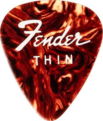 Fender® »FINE ELECTRIC PICK TIN« plectrums in verzameldoos - 12 stuks - celluloid - 351 vorm - 3 diktes - tortoise shell