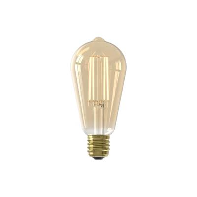 LED volglas LangFilament Rustieklamp 220-240V 3,5W 250lm E27 ST64 Goud 2100K Dimbaar Calex - Calex LED volglas LangFilament Rustieklamp 220-240V 3,5W 250lm E27 ST64 Goud 2100K Dimbaar Calex - Calex
