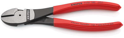 Knipex Kracht-Zijsnijtang | 180 mm Lengte | Kunststof Bekleed | Zwart Geatramenteerd - 74 01 180 SB