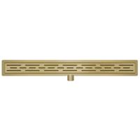 Wiesbaden douchegoot met flens en rooster 70 x 7 cm geborsteld messing - thumbnail