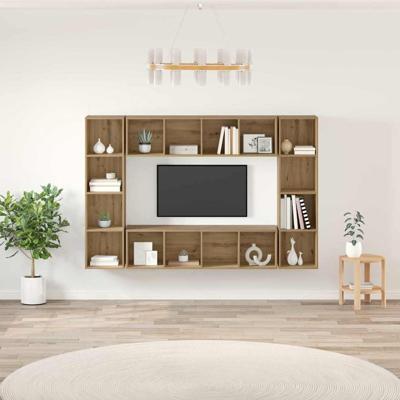 TV-kast 4 pcs Bruin 37 x 37 x 142.5 cm Bewerkt hout