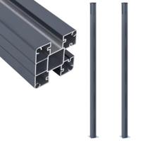 Schuttingpalen 2 st 185 cm aluminium donkergrijs - thumbnail