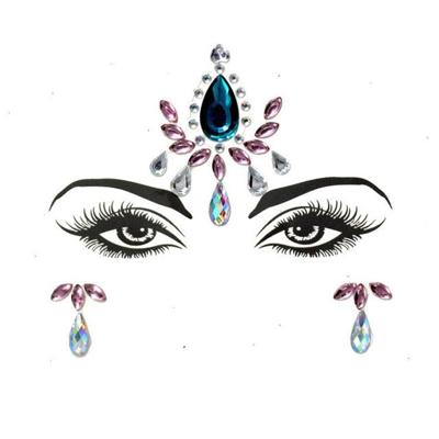 3 PC'S voorhoofd groene Masquerade make-up acryl gezicht sticker stijl: YT-16